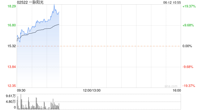 一脉阳光早盘持续上涨逾10% 公开发售一阶段获336.33倍认购  第1张