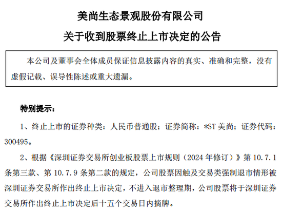 突发！*ST美尚铁定退市，老板曾800亿坐庄  第1张