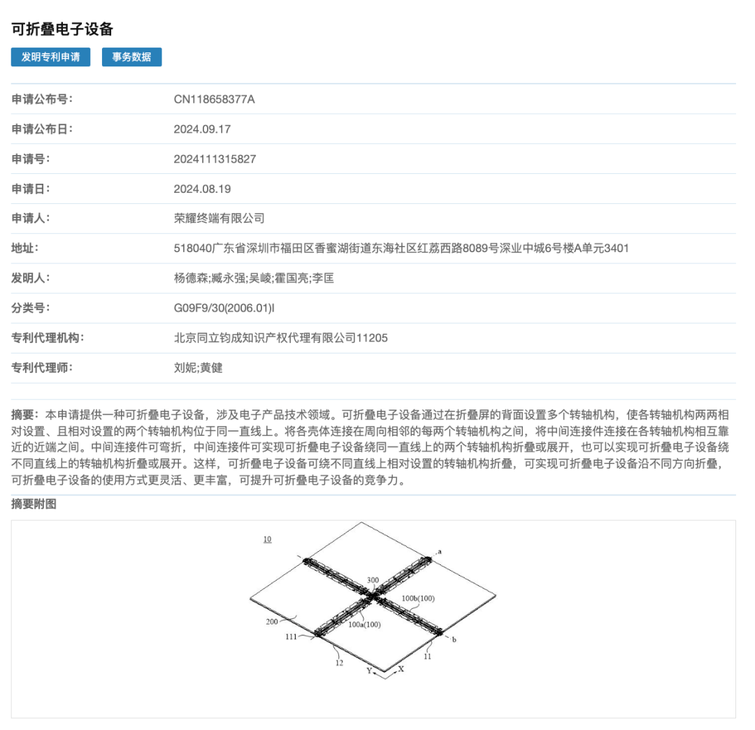 曝大部分新旗舰或涨价 | 十字型四折叠？荣耀新专利曝光  第4张